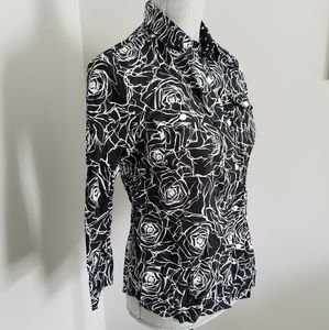 100% Cotton Jones NY blouse. Blk&White